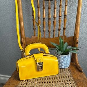 Yellow Leather Pratesi Firenze Italy Handbag